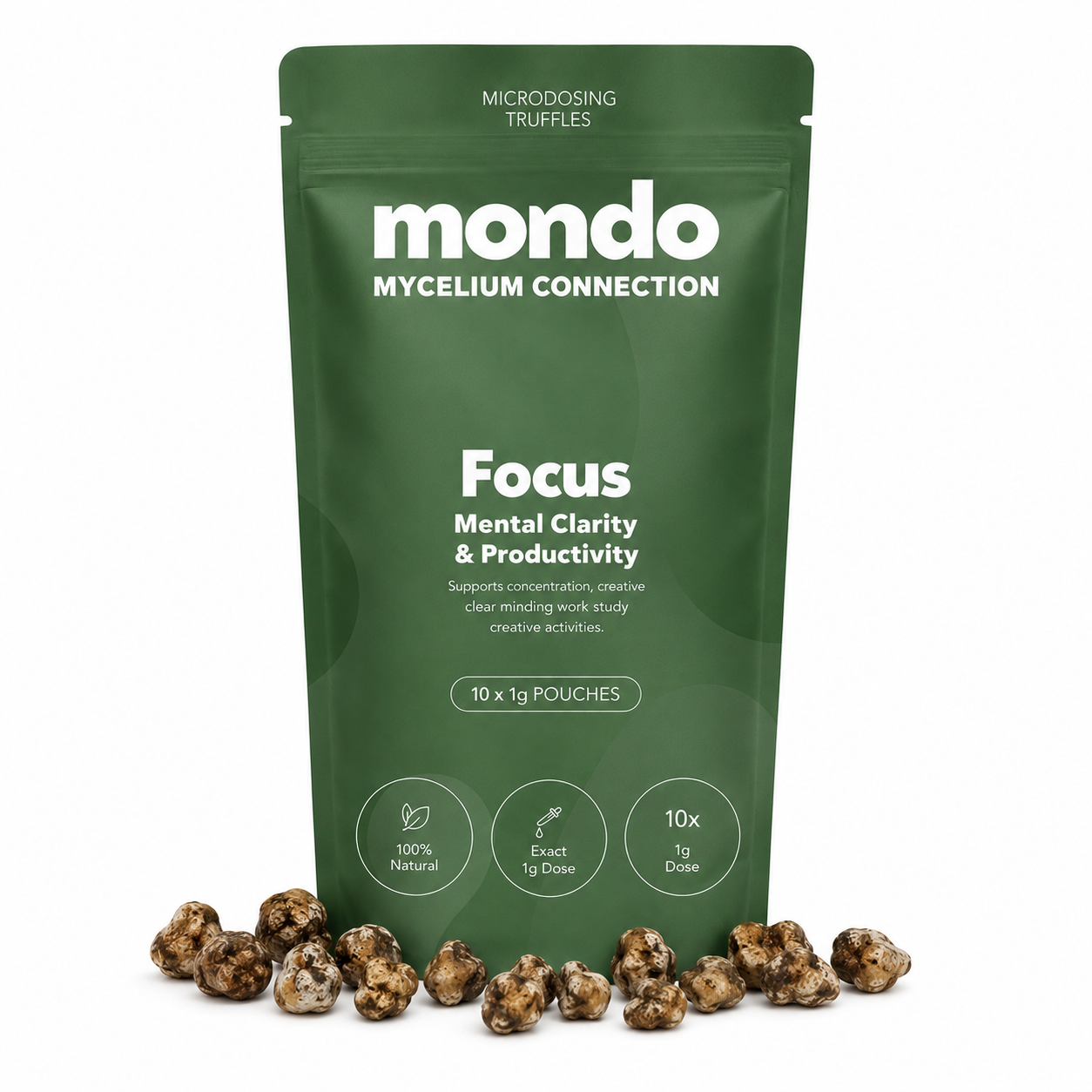 Focus Microdosing Truffles - 10 x 1 Gramo | Claridad Mental y Productividad 2 Focus Microdosing Truffles - 10 Bolsitas de 1g