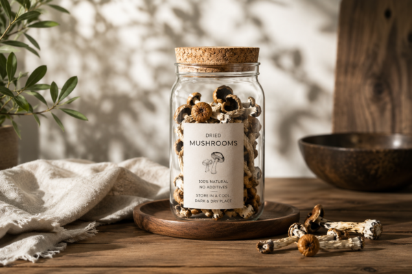 How To Dry, Store And Preserve Magic Mushrooms | Mondo Growkits Dried magic mushrooms in jar